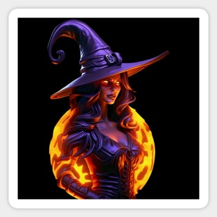 Halloween Witch and Hat Sticker
